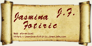 Jasmina Fotirić vizit kartica